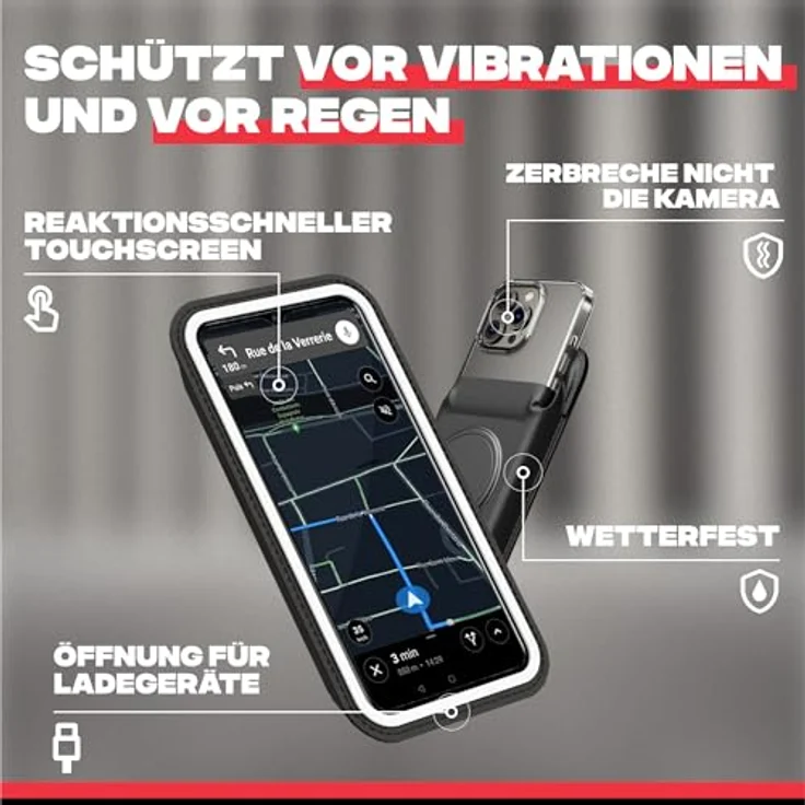 Shapeheart Smartphone-Halterung, magnetisch, für Scooter, Telefon M bis 15 cm – Bild 4