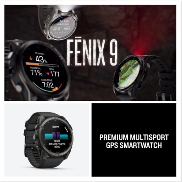 GARMIN fēnix 9, 51 mm Multisport GPS-Smartwatch mit AMOLED Touchdisplay, Titan-Lünette, Saphirglas, Kieselgrau – Bild 8