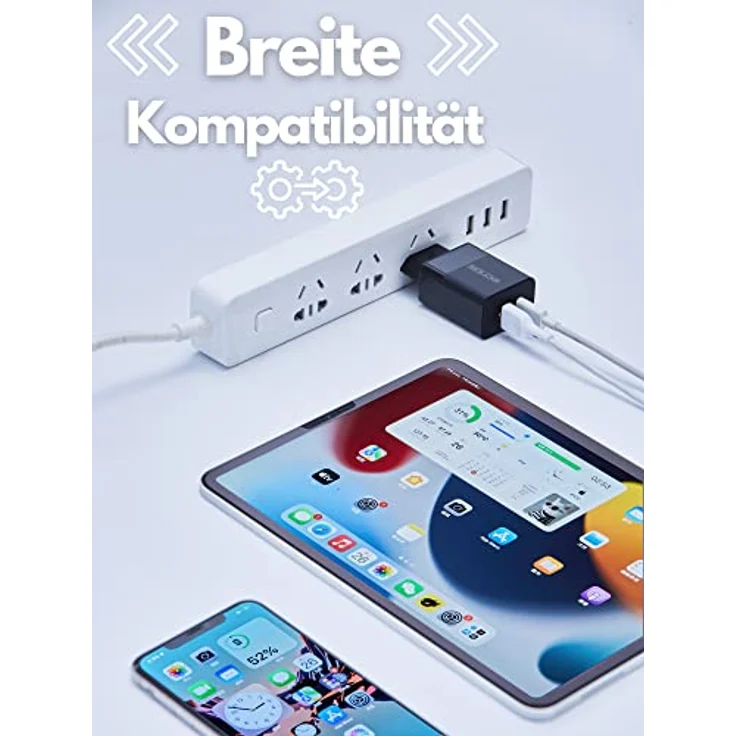 Echos 25W Dual Port Ladegerät, USB C & USB A Schnellladegerät mit PD QC 3.0 Unterstützung für iPhone, Samsung Galaxy, iPad und mehr, Schwarz – Bild 4