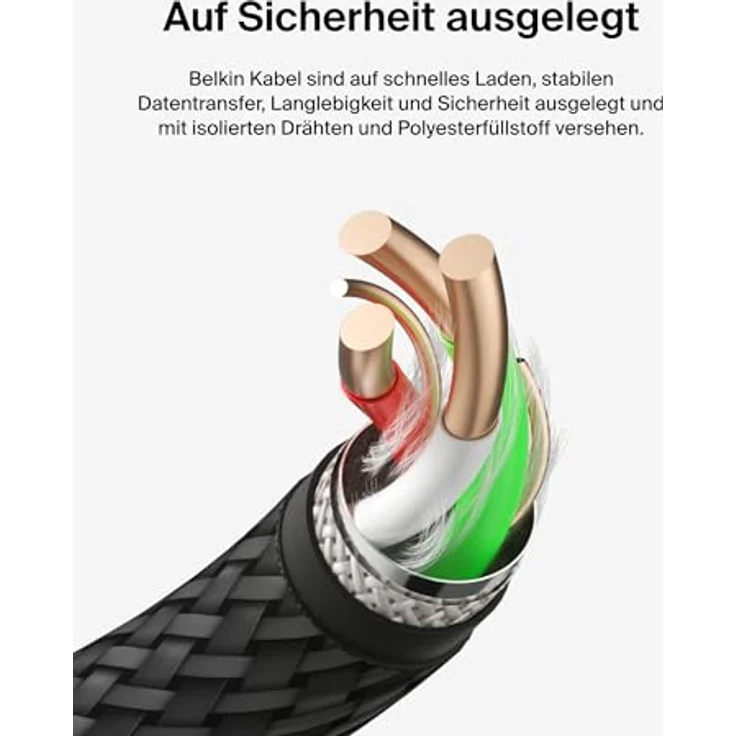 Belkin USB-C/USB-A Kabel ummantelt, 2 m, schwarz – Bild 7