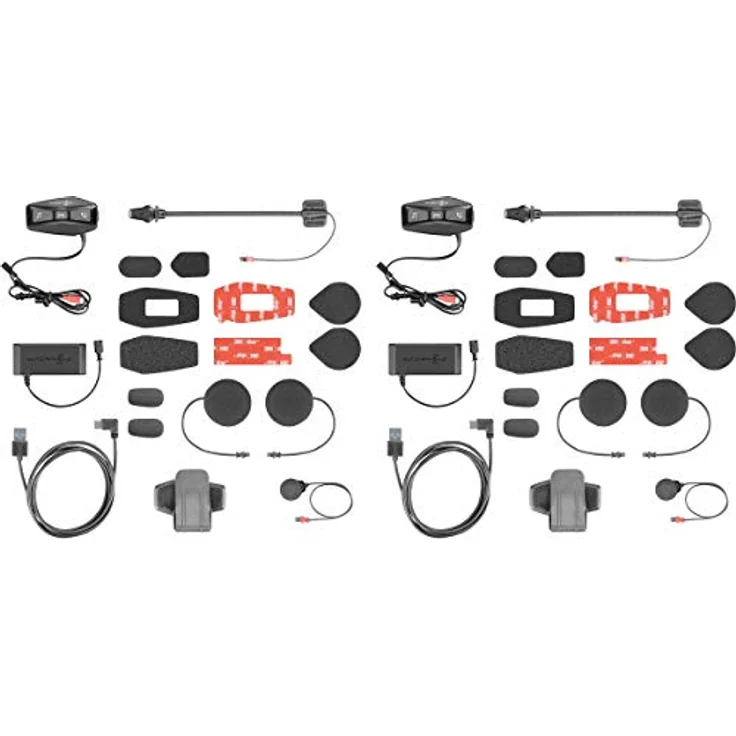 Interphone U-com 2, Bluetooth Helmkommunikationssystem für Motorräder, Doppelpack, schwarz, Reichweite bis 600 m, wasserdicht IP67, HD-Sound, integriertes FM-Radio – Bild 2