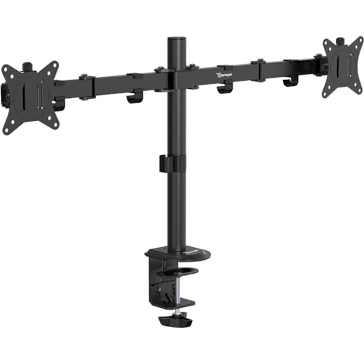 Ranqer Monitor Arm Dual zwart, Metall Halterung für 2 Monitore bis 32", maximale Tragfähigkeit 8 kg, Schwarz – Bild 1