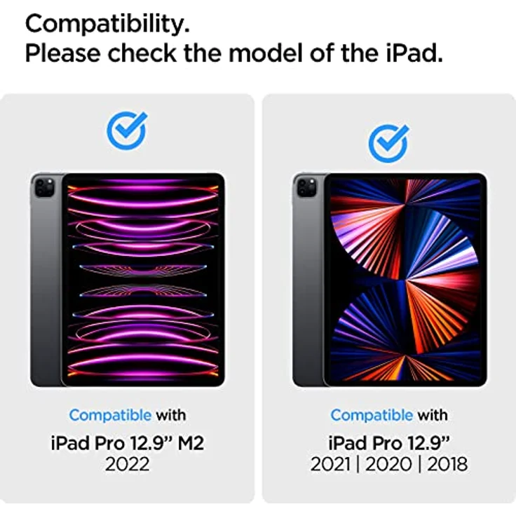 Spigen Glas.tR Slim Schutzfolie kompatibel mit iPad Pro 12.9 Zoll M2 (2022), iPad Pro 12.9 Zoll (2021/2020/2018), Kristallklar, Kratzfest, 9H Härte Folie – Bild 2