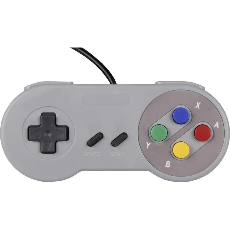 Joy-it Gamepad SNES Design, USB 2.0 Gamepad für Raspberry Pi® und PC, Universal Grau