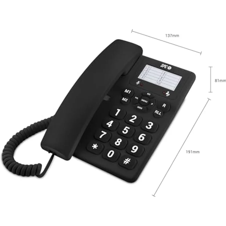 SPC 3602 RJ11 DECT, Festnetztelefon, schwarz – Bild 3