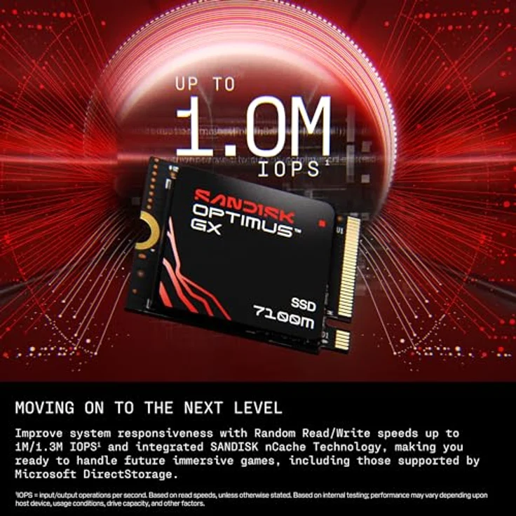 SANDISK Optimus™ 7100M NVMe™ Festplatte, 2 TB SSD PCIe 4.0, interne M.2 2230 für Gaming – Bild 4