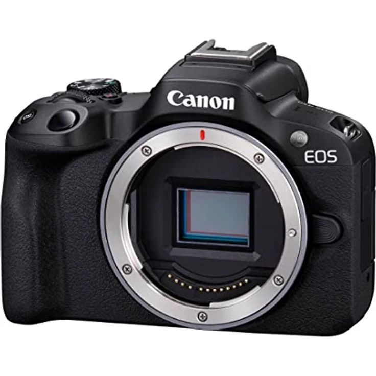 Canon EOS R50 Systemkamera - Spiegellose Kamera (Digitalkamera mit Autofokus und Motiverkennung für Augen Tiere Fahrzeuge, 4k Videokamera, 15 Bilder pro Sekunde, WiFi, schwenkbares Touch-Display) – Bild 1