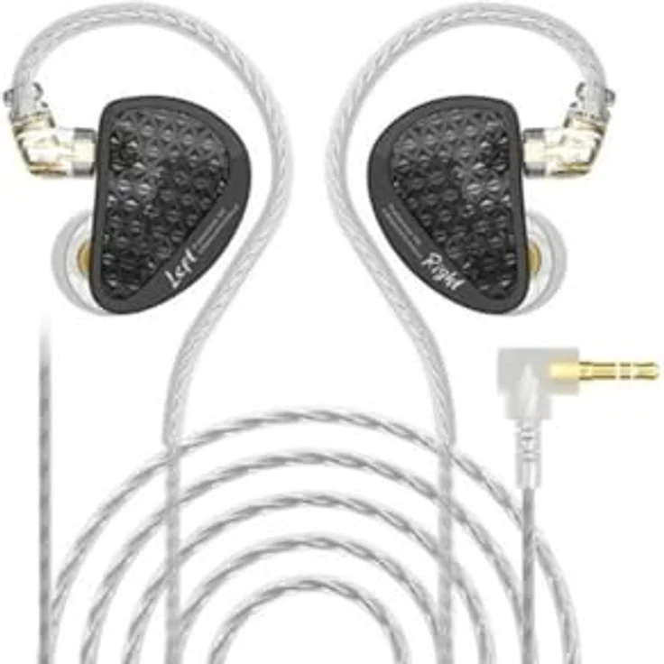 KZ AS16 PRO NO MIC, In-Ear Kopfhörer mit dynamischem Wandlerprinzip und passiver Geräuschunterdrückung, Schwarz – Bild 1