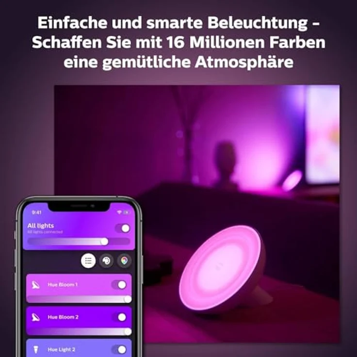 Philips Hue White & Col. Amb. Bloom Tischleuchte weiß 500lm Bluetooth – Bild 5
