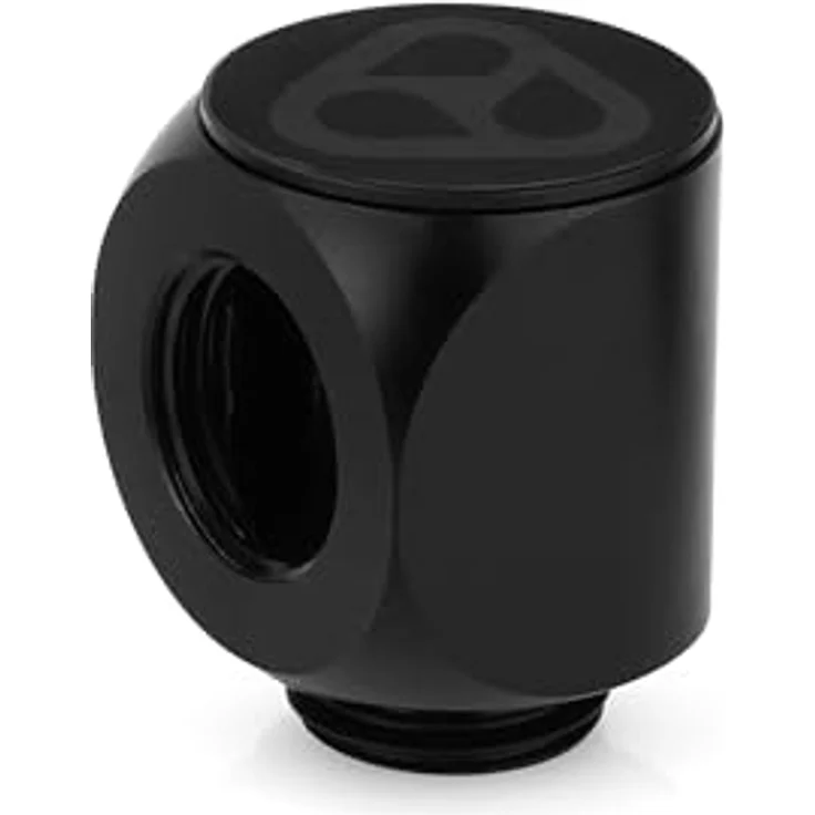 Thermal Grizzly DeltaMate Rotary 90° G1/4 Zoll Fitting, mattschwarz, CNC Messing, hohe Flowrate, sicherer Drehmechanismus, Premium Made in Europe – Bild 1