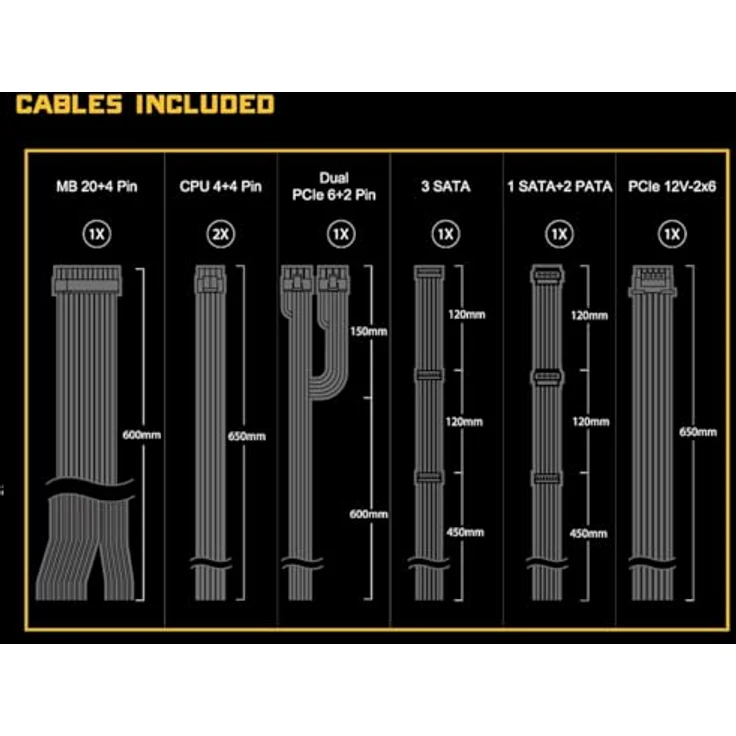 ASRock CL-750G, 750W Netzteil, 80 Plus Gold, kompaktes Design, flache Kabel, 5-jährige Garantie – Bild 6