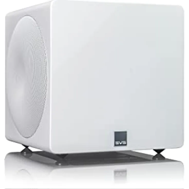 SVS 3000 Mikro-versiegelter Subwoofer mit voll aktivem Dual-Treiber, 20,3 cm (8 Zoll), Klavierweiß glänzend