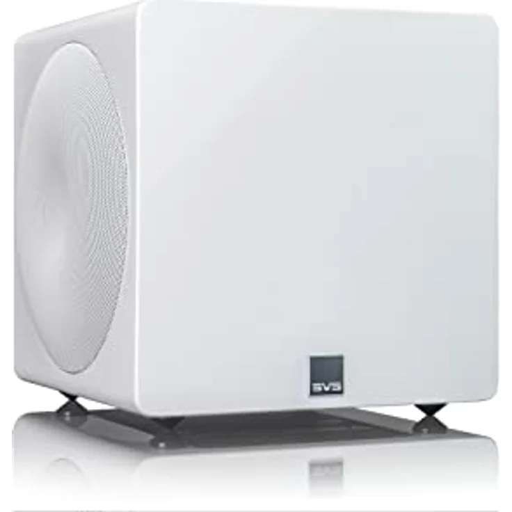 SVS 3000 Mikro-versiegelter Subwoofer mit voll aktivem Dual-Treiber, 20,3 cm (8 Zoll), Klavierweiß glänzend – Bild 1