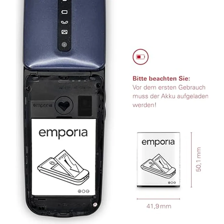 Emporia AK-V221-4G-BC Ersatzakku für emporiaACTIVEglam V221 4G, 3,8 V, 1150mAh Li-Ion Akku – Bild 4