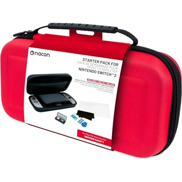 NACON SWITCHNEWPACK5RED Hartschalenkoffer für Nintendo Switch 2, rot, schlagfest – Bild 1