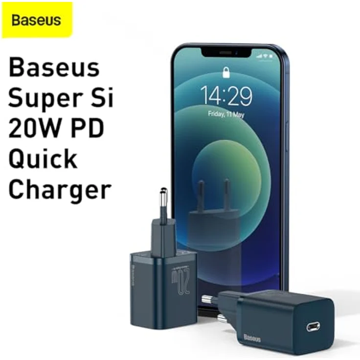 Baseus Super Si Quick Charger 1C 20W mit USB-C Kabel für Lightning 1m (blau) - Schnellladegerät mit 20W Power Delivery – Bild 6
