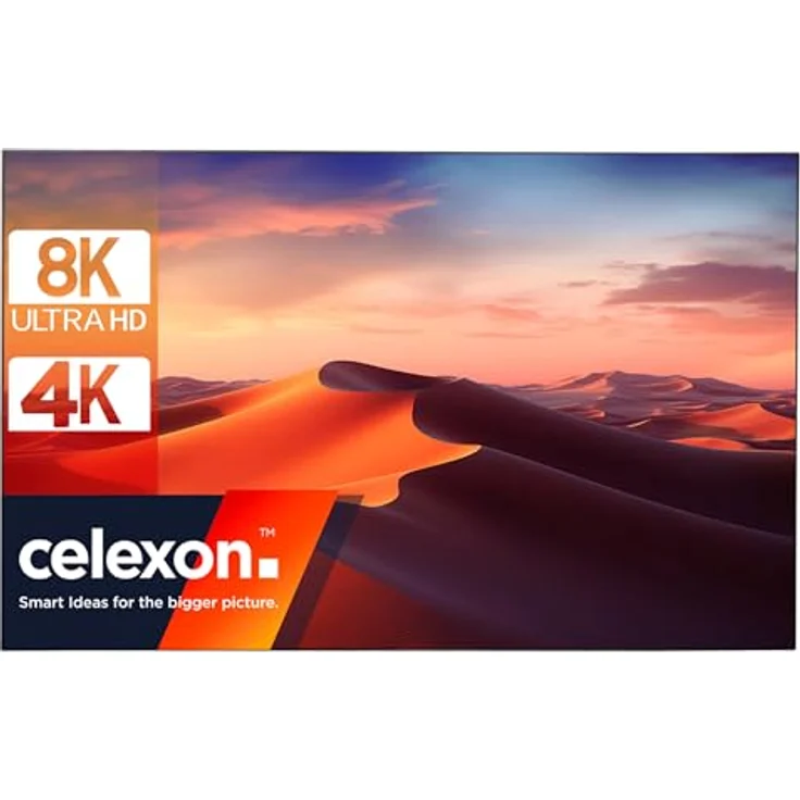 celexon HomeCinema V2.0 CLR Ultrakurzdistanz-Rahmen-Leinwand 130", 284,5 x 159,9 cm 16:9, 8K Full HD, höhenverstellbare Wandmontage, nur für Ultrakurzdistanz-Beamer, grau – Bild 1