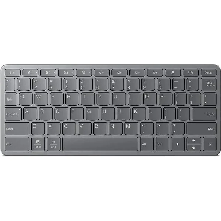 Lenovo ZG38C05820, Multi-Device Drahtlos Tastatur, USB + Bluetooth, QWERTY, grau, kompatibel mit Windows, Android und iOS, lange Akkulaufzeit bis 60 Stunden