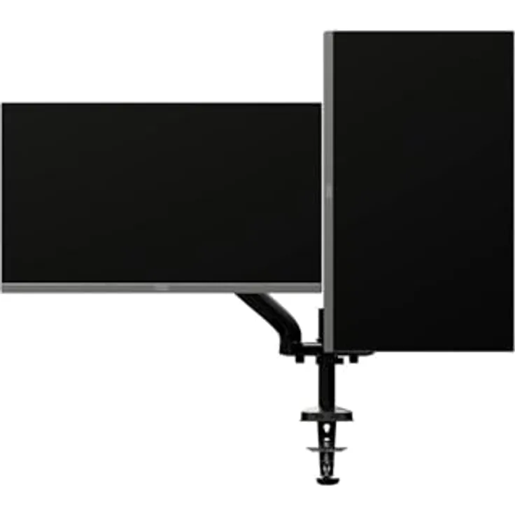 AOC AD110DX Dual-Monitorarm, Tischhalterung für 2 Bildschirme bis 32 Zoll, Schwarz, mit USB-Hub und 360° Schwenkfunktion