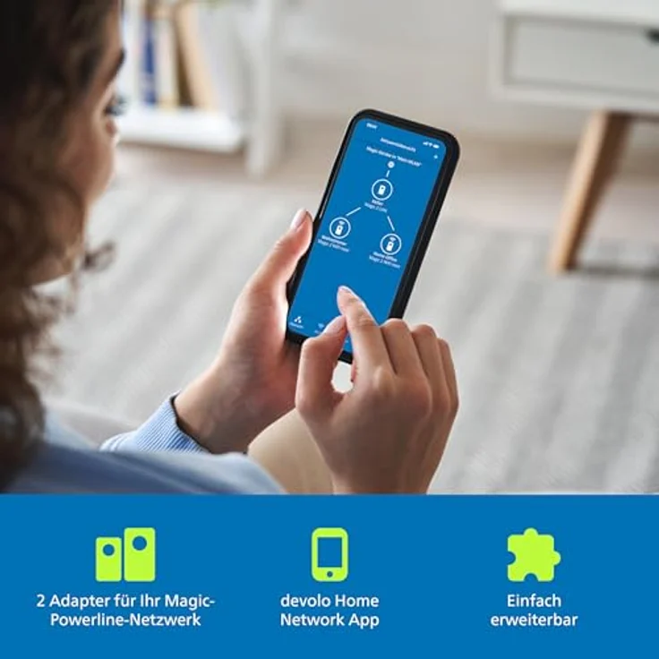 devolo Magic 2 2400 WiFi ac next Starter Kit: Weltweit schnellstes Powerline-Adapter-Set mit bester Mesh-WLAN-ac-Funktion, ideal für Streaming (2400 Mbit-s, 2x Gigabit LAN-Anschlüsse, G.hn) – Bild 3
