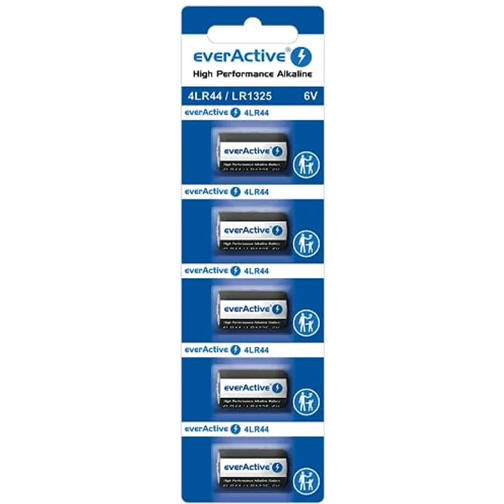 everActive 4LR44 / LR1325 / 544A 6V, Alkaline Batterien, Lange Haltbarkeit, 5 Stück – 1 Blisterkarte
