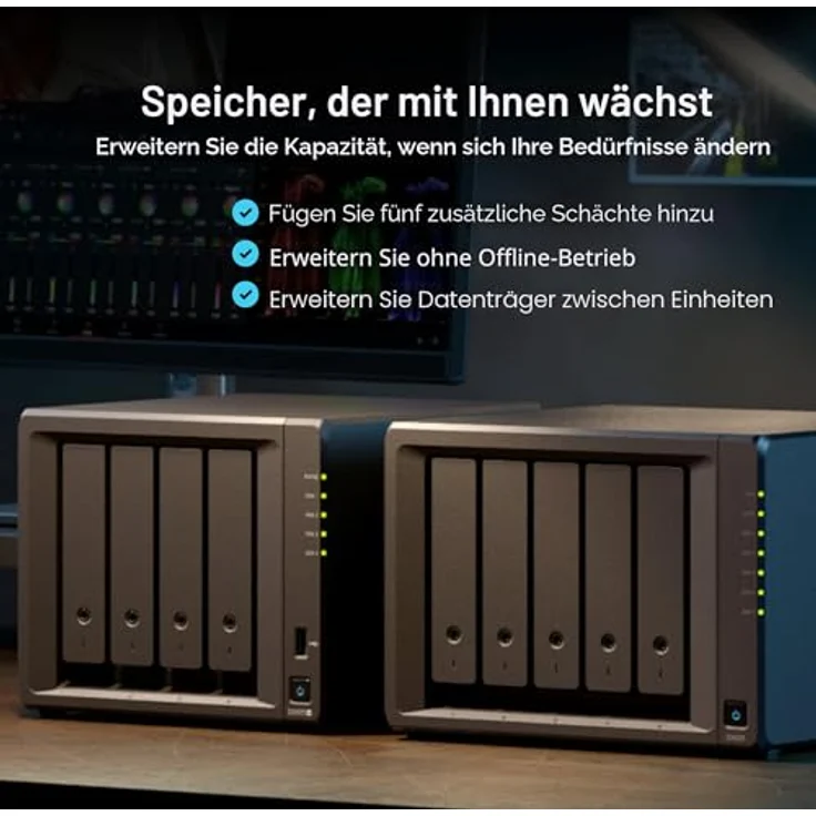 Synology NAS DS925+, 4 Einschübe, erweiterbare Kapazität bis 180 TB, 522/565 MB/s Lese-/Schreibdurchsatz – Bild 5