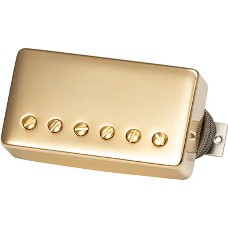 Gibson Custombucker Plus Gold, Humbucker Tonabnehmer für 6-saitige E-Gitarre, gold, ungewachst, Vintage Output, Hals & Steg Position