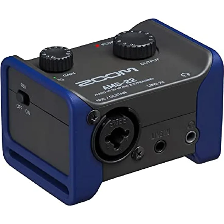 Zoom AMS-22, USB-Audiointerface für Musikproduktion & Livestreaming, kompakt, mobil, 2 Eingänge, XLR/TRS Combo, Loopback-Funktion