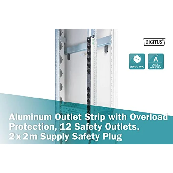 ASSMANN DIGITUS 1HE Aluminium Steckdosenleiste mit überspannungsschutz, 12-fach, Rack Mount – Bild 4