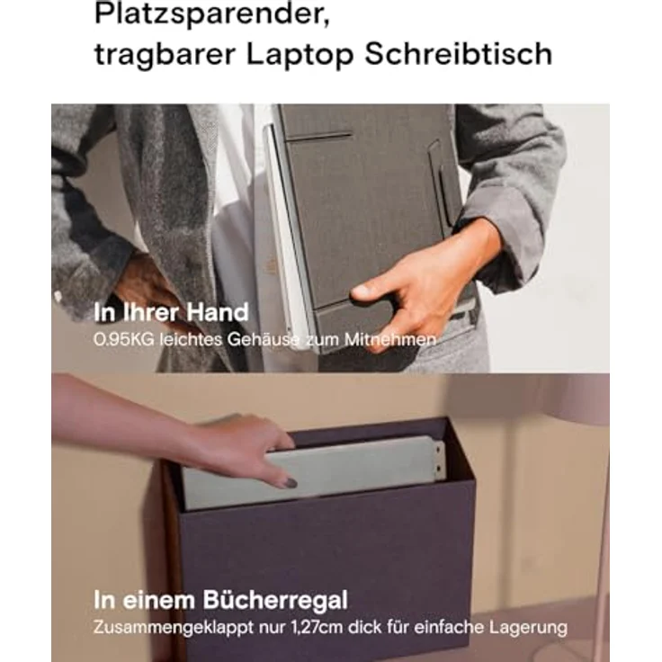 MOFT Z unsichtbarer dünner Ständer und tragbarer Schreibtisch, verstellbare Sitz-/Stehwinkel, kompatibel mit den meisten Laptops (Schwarz) – Bild 5
