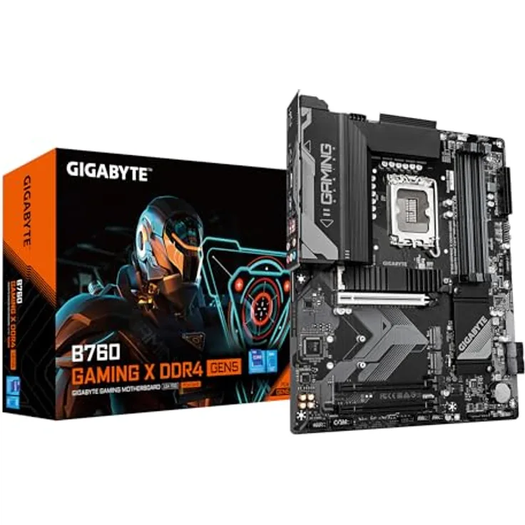 Gigabyte B760 GAMING X DDR4 GEN5 Mainboard für Intel Prozessoren (LGA 1700, ATX) mit hoher Verarbeitungsqualität und moderner Technologie