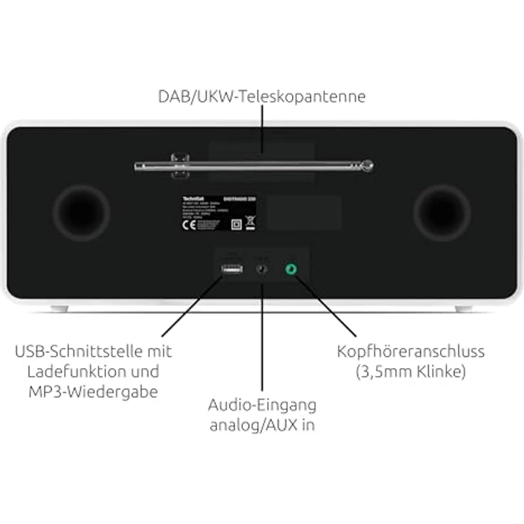 TECHNISAT DIGITRADIO 330, DAB+ Radio mit AM, FM und Bluetooth, Weiß – Bild 3