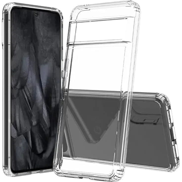 JT Berlin Pankow-Clear Schutzhülle Google Pixel 8 Pro Hülle transparent (Wireless-Charging kompatibel, Stoßabsorbierender TPU Rahmen, Kratzfeste Rückseite aus Acrylglas, Anti-Fingerabdruck)