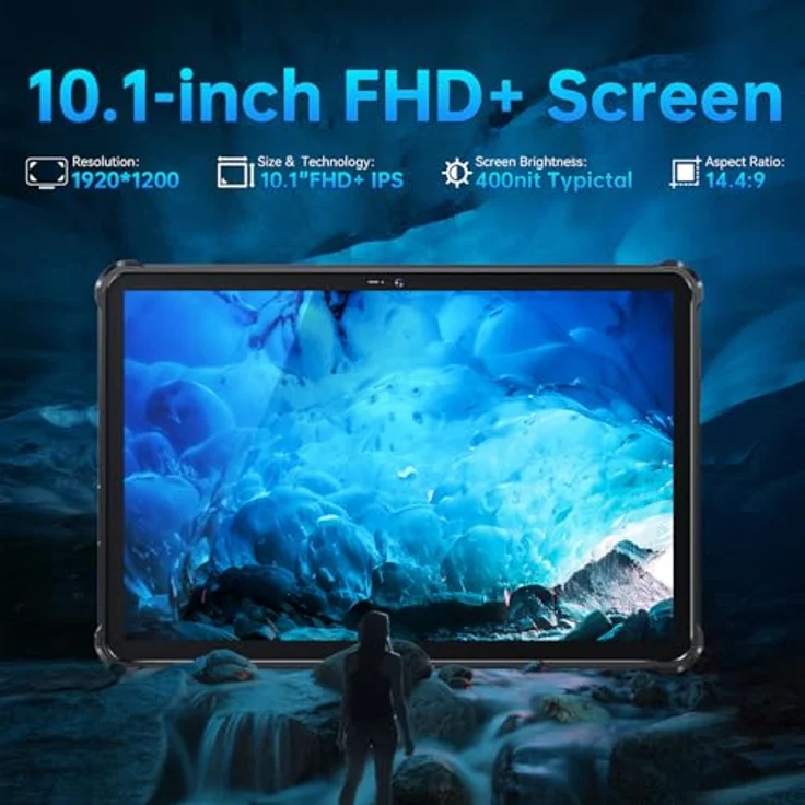OUKITEL RT7 Outdoor Tablet 5G - 32000mAh Akku Tablet 10.1 Zoll FHD+, 24GB(12+12) RAM + 256GB ROM Gaming Tablet Android 13, 48MP+32MP Kamera, Dual SIM 5G, GPS, OTG, IP68/IP69K – Bild 4