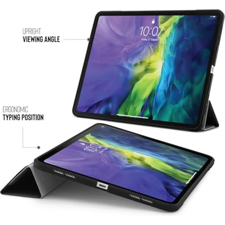 Pipetto iPad Air 10.9 Origami Case, Tablet Hülle mit Origami-Funktion, Schwarz – Bild 3