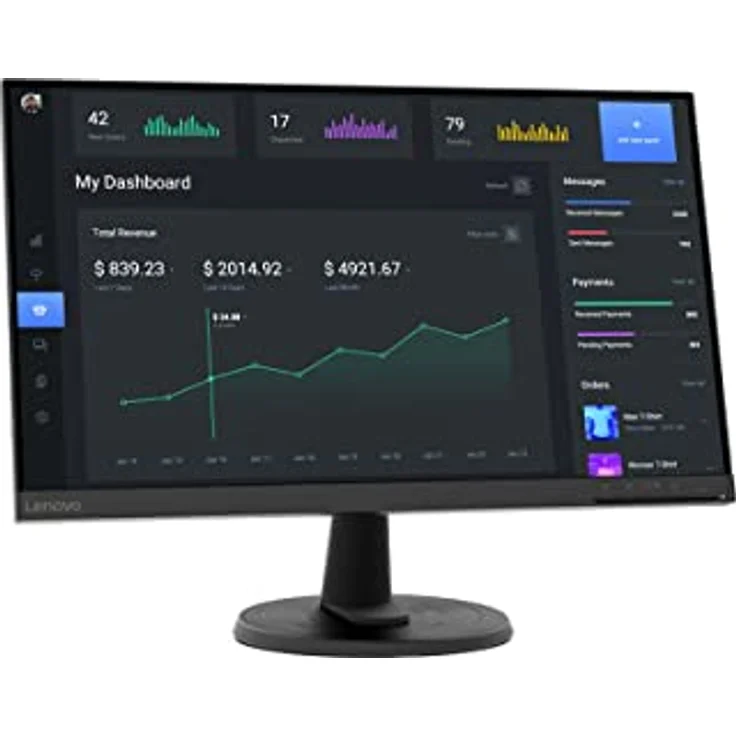 Lenovo D24-40, 24 Zoll Full HD Monitor mit IPS-Panel, Schwarz – Bild 1