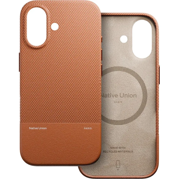 Native Union ReClassic Case für Apple iPhone 17, Smartphone Hülle aus pflanzlichem YATAY-Material, braun, mit Fallschutz und MagSafe-Kompatibilität