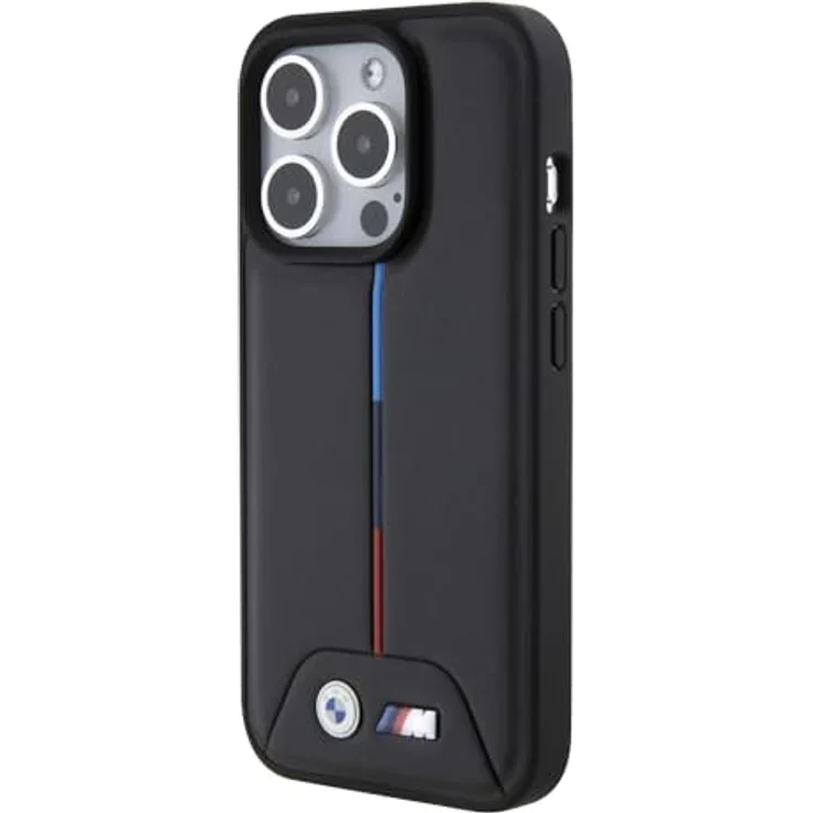BMW Quilted Tricolor iPhone 15 Pro Case, elegante Handyhülle in Schwarz mit sportlichem Design – Bild 2
