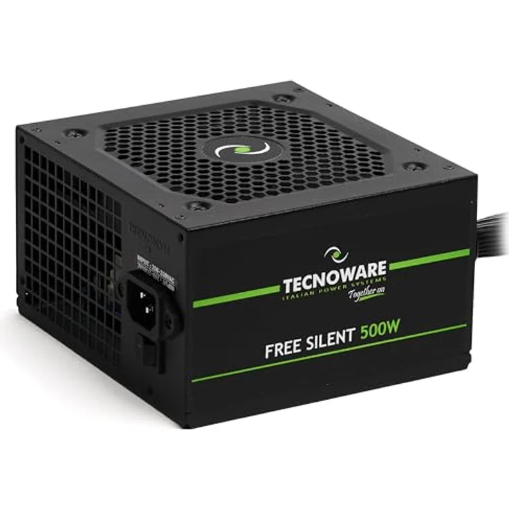 Tecnoware Free Silent Netzteil ATX 500 W Real PC Lüfter 12 cm 2 x SATA 1 x 24 Pole, 1 x 1 2 V, 4 + 4 Pole, 2 x Molex, 1 x Floppy, Einzelpackung – Bild 2