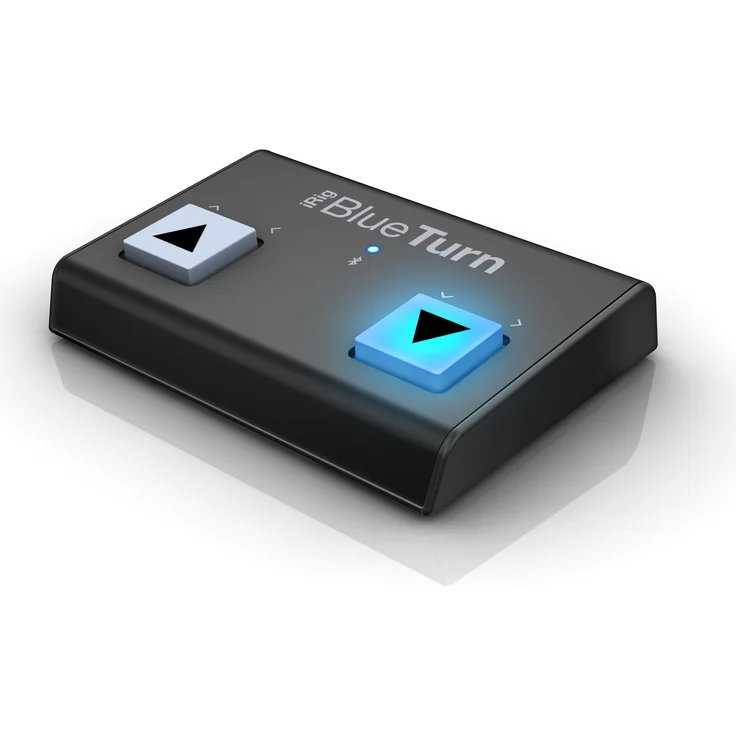 IK Multimedia iRig BlueTurn, Wireless MIDI Controller mit beleuchteten Tasten, Schwarz