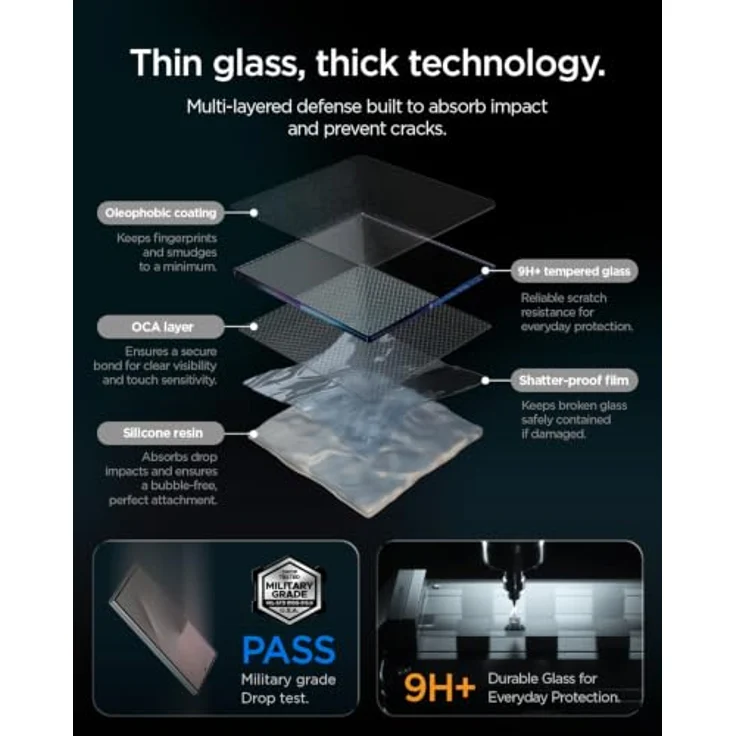 Spigen EZ Fit Pro Schutzfolie [2P] für Samsung Galaxy Z Fold 8 Ultra, 9H gehärtetes Glas, blasenfreie Anbringung, hüllenfreundlich – Bild 4