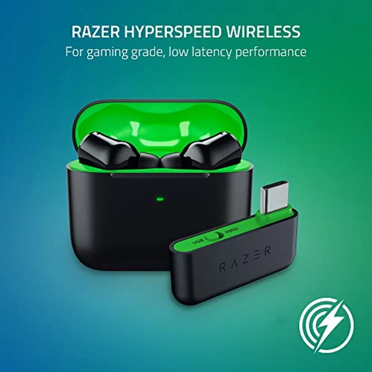 Razer Hammerhead HyperSpeed - Drahtlose Multiplattform-Gaming-Kopfhörer für Xbox (True Wireless Gaming Earbuds mit Razer HyperSpeed Wireless, Razer Chroma RGB und Bluetooth 5.3) Schwarz – Bild 2