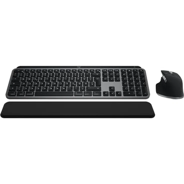Logitech MX Keys S Combo for Mac, kabellose Tastatur/Maus mit Handballenauflage, beleuchtete Tastatur, schnellscrollende Maus, Bluetooth USB C für MacBook Pro/MacBook Air/iMac/iPad, QWERTZ DE - Grau – Bild 1