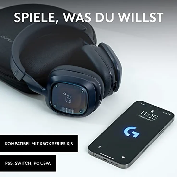 Logitech G Astro A30 LIGHTSPEED Kabelloses Gaming-Headset, Bluetooth-fähig, Dolby Atmos, Abnehmbares Boom, 27 h Akku, USBC-Ladung, für Xbox, PS5, PS4, Nintendo Switch, PC, Android - Blau – Bild 2