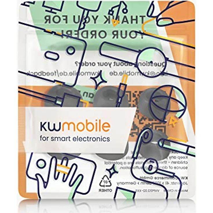 kwmobile 6X Polster kompatibel mit JBL Tune 130 NC TWS - 3 Größen - Silikon Ohrstöpsel In-Ear Kopfhörer, Schwarz, Flexibel & elastisch, 6 Ersatz Stöpsel in 3 verschiedenen Größen – Bild 5