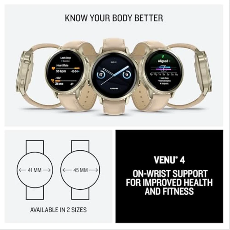 Garmin Venu 4, Smartwatch mit GPS, Fitness-Tracking und hochwertigen Display, Schwarz – Bild 7