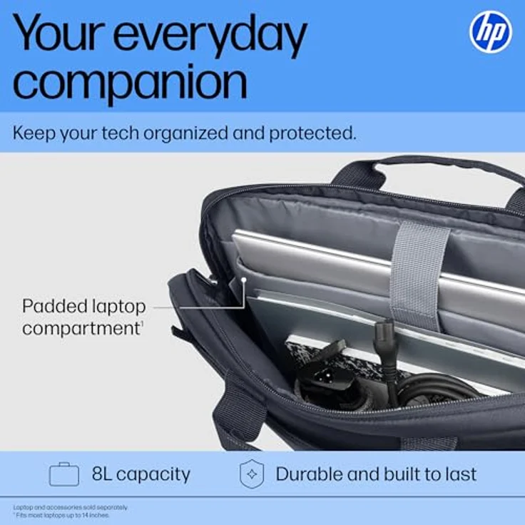 HP Notebook Tasche Everyday, 14 Zoll, grau, aus recycelten Materialien, strapazierfähig und geräumig – Bild 2