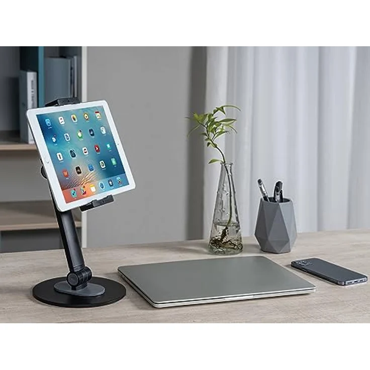 my wall HT36L Tischhalterung, Vollbeweglich für Tablets & Smartphones 4,7-12,9 Zoll, mit 2 Kugelgelenken und Silikonpolstern zum Schutz, Stabiler Standfuß – Bild 3