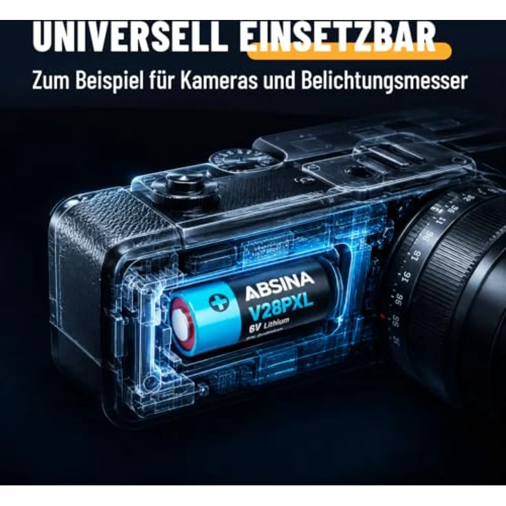 ABSINA 28L 2CR11108 6V Lithium Batterie V28PXL A544, langlebig & zuverlässig, temperaturfest von -40°C bis +60°, 1 Stück – Bild 2