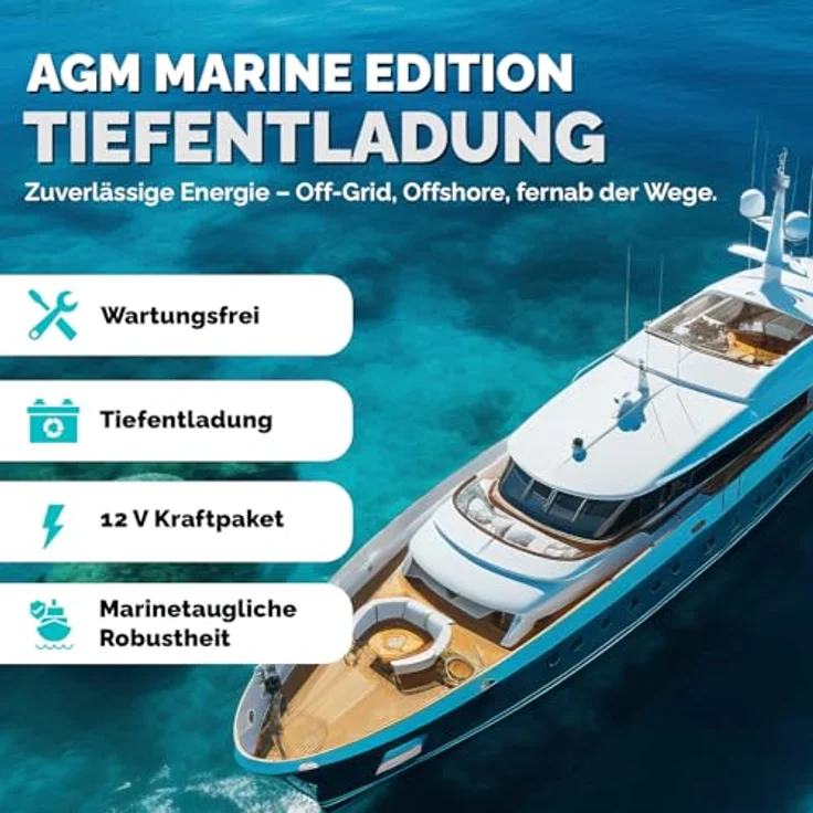 Electronicx AGM Batterie 100AH Marine Edition, 12V Versorgungsbatterie für Boot, Wohnmobil & Solar, wartungsfrei und auslaufsicher – Bild 2